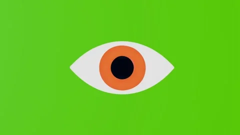 2d illustration of a brown eye isolated on a green screen Stock Footage 282377732