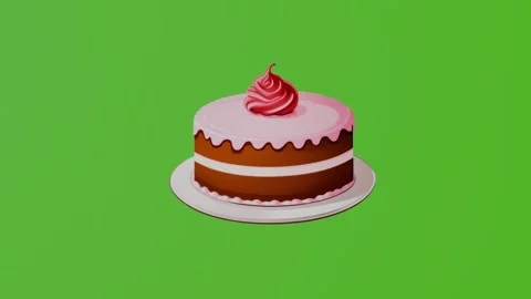 2d illustration of a cake on a green screen Stock Footage 282375796