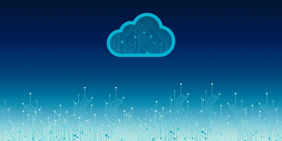 2d illustration of Cloud computing, wireless network Cloud storage, cloud com Stock Illustration