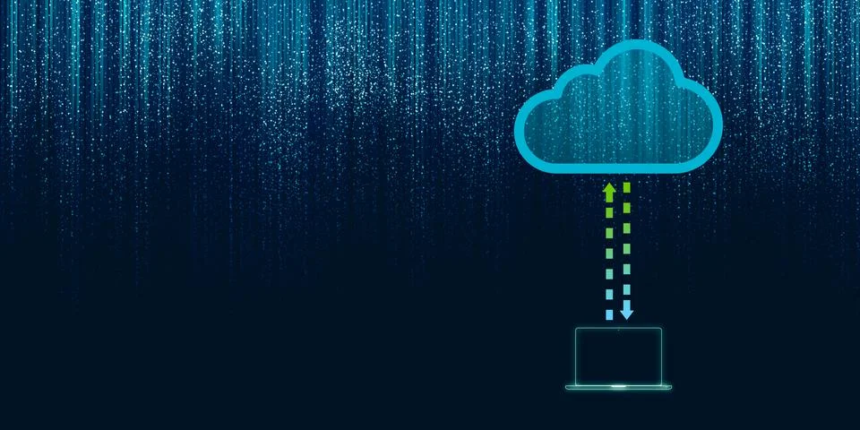 2d illustration of Cloud computing, wireless network Cloud storage, cloud com イラスト素材