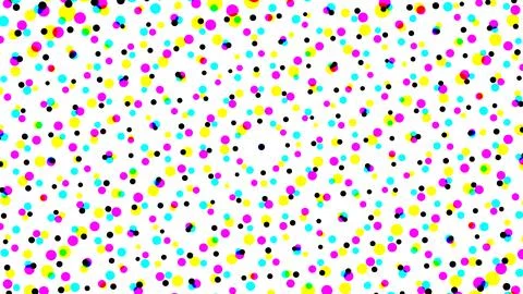 2D illustration of a colorful dotted pattern on a white background Stock-Illustration