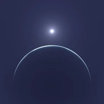 2d illustration of the moon and the sun view from space Ilustração Stock