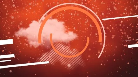 2d illustration with puffy clouds, lines and circles with copy space for any  Stock Illustration