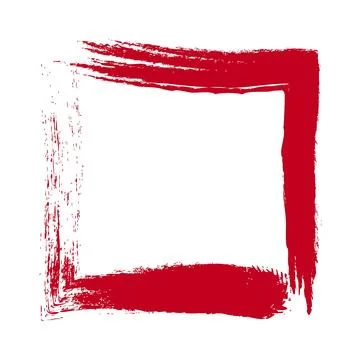 2d illustration of a red square hand drawn Stock Illustration