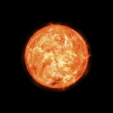 2d illustration of a red sun in space Stock Illustration