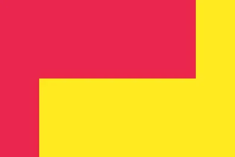 2D illustration of a split-screen red and yellow wallpaper background Stock Illustration