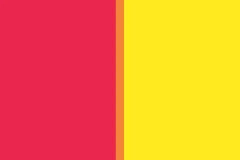 2D illustration of a split-screen red and yellow wallpaper background Stock Illustration