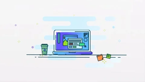 2D Illustration of Web Designing Concept on Laptop Screen Vídeo Stock 276649721