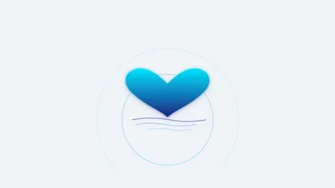 2D indigo and blue gradient whale tail icon emerging from stylized ocean wa.. Видео 346202372