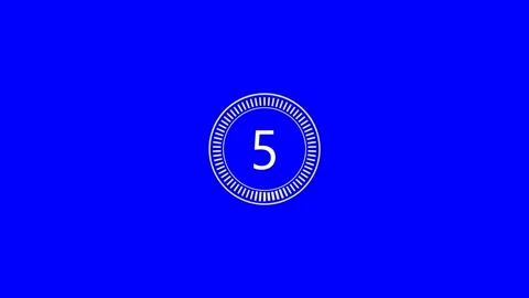 2D Inflating Border and Ticks 10 Second Counter Landscape Blue Background Stock Footage 281790358