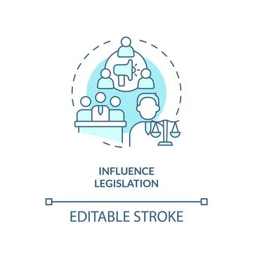 2D influence legislation blue icon concept Stock Illustration