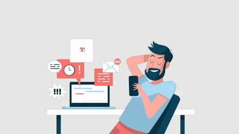 2D İrresponsible Person Animation Alpha Channel Stock Footage 293136112