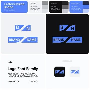 2D IT consulting brand template with creative simple logo Stock Illustration