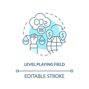 2D level playing field concept icon Stock Illustration