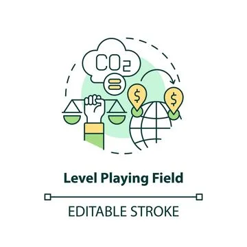2D level playing field concept icon Stock Illustration