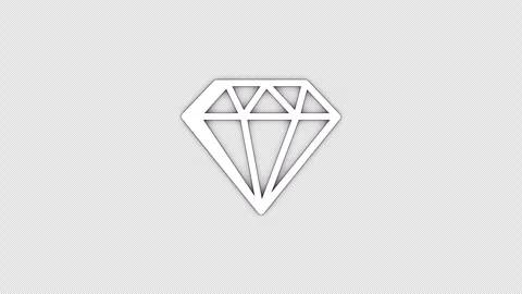 2D Line Art Diamond Rotation Loop 4K Stock Footage 340114906