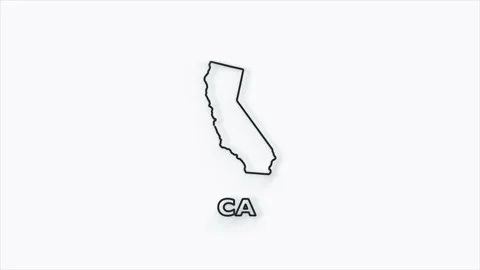 2d line creative California state lettering isolated on white. 2d line Stock Footage 161204120