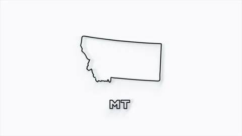 2d line creative Montana state lettering isolated on white. 2d line Montana Video stock 161204043