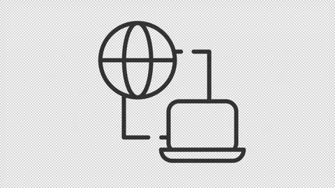 2D linear black animated icon collection of data transfer Stock Footage 276459314