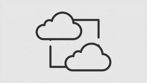 2D linear black animated icon collection of cloud computing 動画素材 276459333
