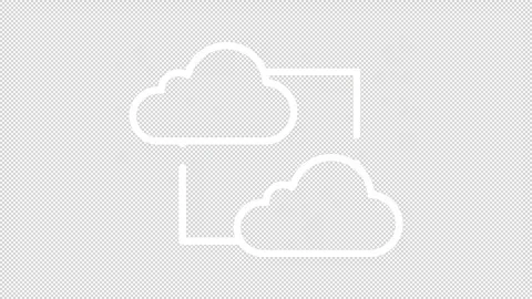 2D linear white animated icon collection of cloud computing Video stock 276461486