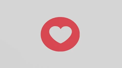 2d logo of a beating heart, symbolizing a like from social  white background Stock Footage 282662092