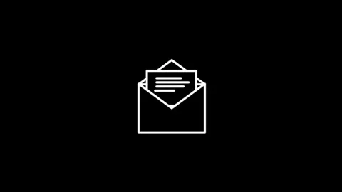 2D Mail Icon Animation with White Background Stock Footage 262849226