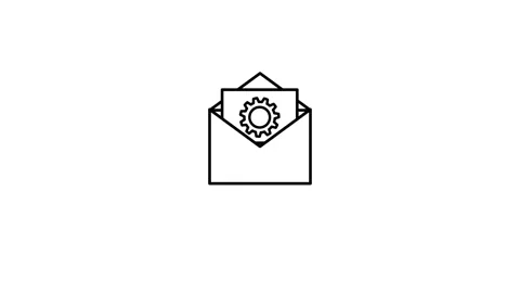 2D Mail Icon Animation with White Background Stock Footage 262849439