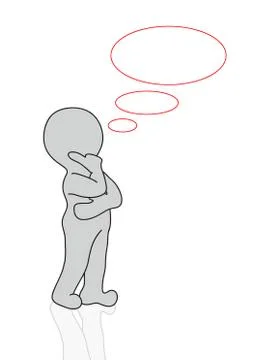2d man with thought bubble Stock Illustration