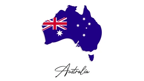 2d map the national flag of Australia in stop motion effect. Australia flag Stock Footage 150768021