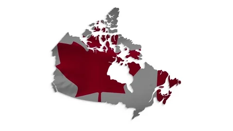 2d map the national flag of Canada in stop motion effect. Canada flag brush Stock Footage 150772949