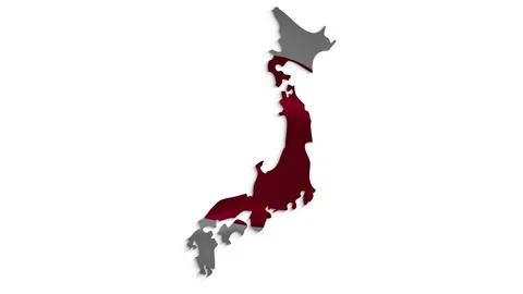 2d map the national flag of Japan in stop motion effect. Japan flag brush Stock Footage 150768183