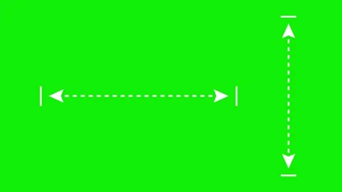 2d measurement arrows animation with dotted lines on green screen. Stock Footage 316911692