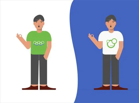 2D Men character designs Stock Illustration