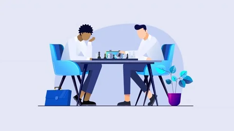 2d Men Playing Chess, Getting Frustrated Over Loss Vidéo 262176256