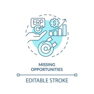 2D missing opportunities blue icon concept イラスト素材