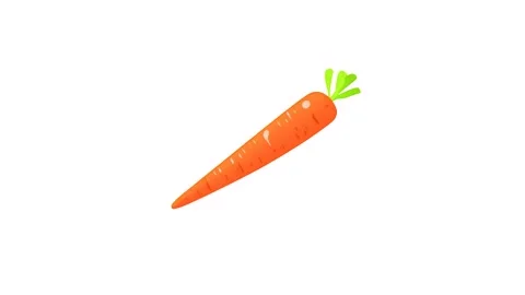 2d model of a carrot isolated on a white background Stock Footage 283352143