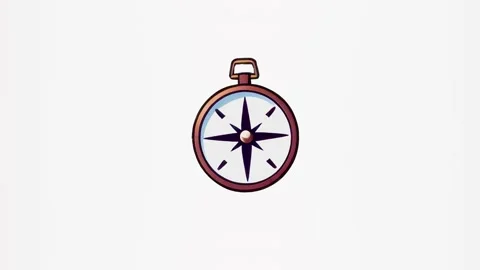 2d model of a compass isolated on a white screen Stock Footage 283352471