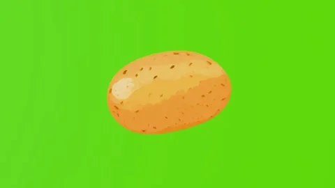 2d model of new potatoes isolated on a green screen Stock Footage 282703023