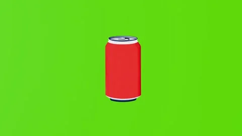 2d model of a red soda can isolated on a green screen. Stock Footage 282777676