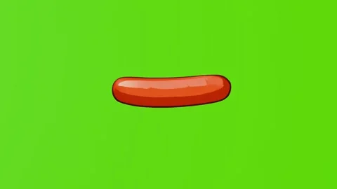 2d model of a sausage isolated on a green screen Stock Footage 282703136