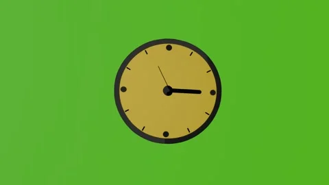 2D model, yellow clock isolated on green screen Stock Footage 282778373