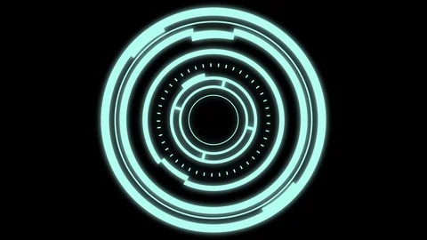 2D motion animation of technical circles on a black background Stock-Footage 111383883