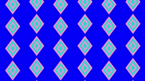 A 2D motion graphic of colorful rhombus shape in front of color backdrop Stock Footage 303792228