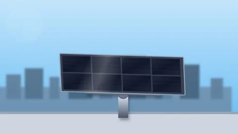 2D Motion Graphics Animation of a Modern Solar Panel Rotating and Harvestin.. Stock Footage 345694113