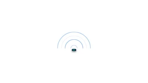 A 2D motion graphics animation showing glowing wireless internet signal wav.. Vídeos de archivo 345640600