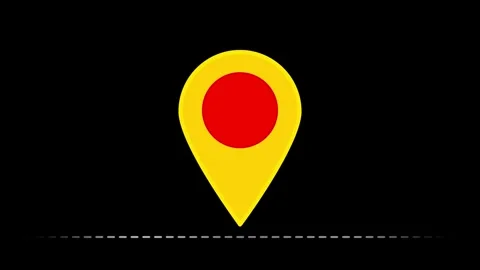 2D Motion Graphics Map Location Pin Animation Loop Stock Footage 344288272