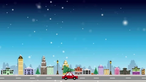 2D Motion graphics Merry Christmas concept, Happy Christmas companions. Stock Footage 144054725