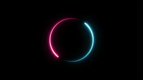 2D motion video. Round two color neon light frame moving in a loop 库存影片 139350677