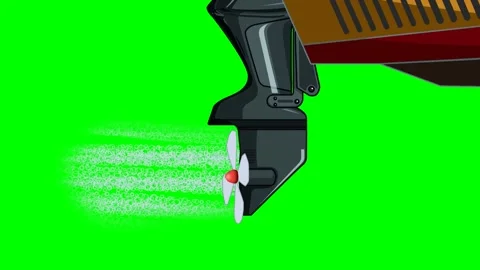 2d motorboat engine and propellers spinning underwater. Stock Footage 295535726